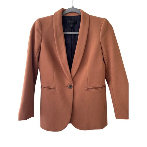 J.Crew Parke Bi Stretch Blazer Jacket Camel Brown Career Work Business Preppy - Picture 2 of 11
